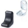 Sossai 20 x sossai® Connettore per mensola realizzato in acciaio zincato con coperchio / Staffa Angolare / staffe angolari per mensole / staffe fissaggio | BT2 | Colore: nero