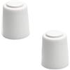 sossai® 2 x Fermaporta NTS | Modello: Bernd | altezza: 30 mm | Ø: 27 mm | Colore: bianca | Da avvitare (viti e tasselli inclusi) | Montaggio a pavimento