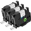 NineLeaf Confezione da 3 tubi termorestringenti HSe231 HSe-231 11,7 mm, compatibili con Brother P-Touch PT E300 E300VP E500 E550WVP P750WVP H300, 11,7 mm x 1,5 m, nero su bianco