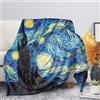SEANATIVE Sannative Van Gogh - Coperta reversibile in flanella di peluche con motivo galassia di notte stellata, taglia 3XL