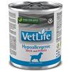 Vet Life Farmina Hypoallergenic Duck and Potato 300g umido dietetico cane 300g