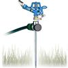 Relaxdays Irrigatore da Giardino con Ruote, 2 Bracci Rotanti, Getto di 4-5  m, Ugelli Regolabili, Attacco 3/4'', Blu Oro