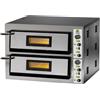 Forno Pizza elettrico 2 camere. Capacità 18 pizze Ø 33 cm. - Kw. 19,2 - Porta in Vetro