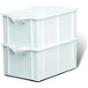 GIGANPLAST Contenitore sovrapponibile bianco cm 50x40x25h 40litri Diamant