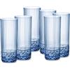 BORMIOLI ROCCO America '20s Blu Zaffiro confezione 6 bicchieri Long Drink 40 cl Ø cm 6,8x15,8 h