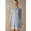 Intimissimi Camicia Da Notte Aperta Con Dettagli In Pizzo Azzurro