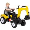 HOMCOM Ruspa Giocattolo a Pedali per Bambini 3-6 Anni con 6 Ruote, in Acciaio e Plastica, 107x42x71 cm, Giallo|Aosom