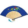 JADE TEMPLE 17224 - Ventaglio in bambù con motivo floreale, altezza: 23 cm, colore azzurro