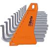 BETA - Set 12 Chiavi Maschio Esagonali Piegate Cromate con Supporto in Plastica, Serie Chiavi Allen Professionali per Serraggio Viti Esagonali Officina Meccanica e Manutenzione Tecnica, 96/SC12