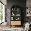 MIlani Home HENDRICKS - vetrina industrial in acciaio con due cassetti