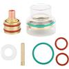 Hyuduo Kit Saldatura TIG Completo per Torce Serie WP9 WP20 WP25 Diametri 1.6mm 2.4mm 3.2mm Pinza a Tazza con Vetro Rame Gomma per Gas Argon Kit Accessori Completi per Saldatura Professionale