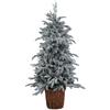 Flora Pinetto Floccato con Pigne e Vaso 90 cm PE+PVC - Flora