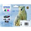 EPSON CART INK MULTIPACK PER XP-600/605/700/800 SERIE 26XL/ORSO POLARE (T262140 + T263240 + T263340 + T263440)