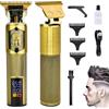 m MU Tagliacapelli Uomo Professionale, Rasoio Elettrico Barba e Capelli USB Ricaricabile, Display LCD PLUS,T-Blade 0mm Impermeabile Portatile Regolabarba Uomo,Kit Come Regalo per Adulti e Barbiere