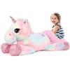 MorisMos Peluche Unicorno Gigante 80cm, Kawaii Pupazzo Unicorno Viola Arcobaleno Grandi Morbido, Unicorno Regalo per Bambini Ragazze Amici Compleanno Decorazioni