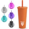 Filliano Bicchiere con cannuccia e coperchio Tumbler a doppia parete, Bicchiere per bevande 710ml Caffè, Tè, Borraccia con cannuccia , tazza con tappo , Tumbler con cannuccia