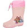 Disney Stivali di gomma da principessa con lacci e fodera calda, scarpe da neve per bambini, rosa, 28 EU