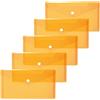 HERMA 20038 - Cartellina portadocumenti, formato DIN lungo, trasparente, arancione, 5 pezzi, piccole buste con bottone automatico, buste in plastica per scuola, università, ufficio, viaggio