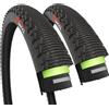 Fincci Coppia Copertone MTB 26 x 1,95 Pollici - Coppia con Protezione Anti-puntura Antiforatura da 3 mm Pieghevole Pneumaticos 60 TPI - Gomme 53-559 per MTB Montagna Bicicletta - Confezione da 2
