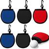 Newellsail 6 Pezzi Tasca per Pallina da Golf Portatile Sacchetto per la Pulizia delle Palline da Golf Impermeabile con Clip per Carrelli da Golf, Cintura e Sacca da Golf (Nero, Rosso, Blu)