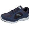 Skechers Flex Advantage 4.0-True Clari Uomo Scarpe da ginnastica, Navy Leather Pu Mesh Trim, 44 EU