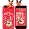 Pnakqil Natale Cover per iPhone SE 2022/2020/iPhone 8/7 4.7, Custodia Silicone Ultra Slim TPU Morbido Antiurto 3D Christmas Cervo Cartone Animato Custodie Bumper Protettiva Case per iPhone8,Cervo