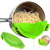 Norhogo Colino a scatto in silicone, scolapasta da cucina, scolapasta a clip, adatto a tutte le pentole e ciotole, verde