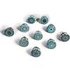 Nacnic Set di 10 pomelli in ceramica con motivi a mosaico floreale nei toni del blu, dipinti a mano. Maniglie artigianali per armadi, cassetti, cassettiere e appendiabiti. Pomelli classici da 40 mm