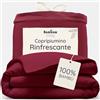 Bambaw Copripiumino 135x200 bambù, Lenzuola antiacaro e anallergiche, Lenzuolo Bambu, Copripiumino tinta unita rinfrescante e sostenibile, Biancheria letto morbida ed elegante (Bordeaux)