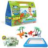ZIMPLI - Gelli Adventures Confezione Dino, 5 utilizzi, 8 figure di dinosauri, Vassoio gonfiabile per giocare, Set di gioco con dinosauri per bambini e bambine, Kit educativo di scienze