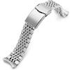 MiLTAT Cinturino Goma BOR da 22 mm compatibile con Orient Kamasu, bicolore spazzolato e lucido, Metallo, Large, Contemporaneo