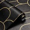 CiCiwind Pellicola adesiva motivo geometrico nero oro carta da parati autoadesiva 44 x 300 cm carta da parati rimovibile impermeabile rivestimento da parete in vinile per soggiorno camera da letto