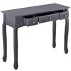 [en.casa] Tavolo Consolle a 3 Cassetti Mobile Contenitore Vintage con Gambe in Legno di Pino per Soggiorno Corridoio Ingresso Toeletta per Camera da Letto - Grigio Scuro