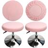 HuaLiSiJi Copri Sgabello Rotondo Tessuto di Lusso Diametro 30-40cm, Elastico Antirughe Lavabile e Antipolvere (2 Pezzi Rosa)
