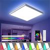 OTREN Plafoniera LED Soffitto con RGB, Lampadario Bagno Dimmerabile 36W con Telecomando, Luce Pannello per Camera da letto Cucina Soggiorno, Quadrato, Ø30CM