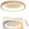 VOMI Plafoniera LED Soffitto Dimmerabile Lampada da Soffitto in Legno con Telecomando 40cm Plafoniere Soffitto 24W Moderne Tondo Sottile per Soggiorno Camera da Letto La Stanza dei Bambini Studia
