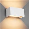 Klighten Lampada da esterno, 24W Applique da Parete con sensore di movimento per luci esterni/interni Lampada da parete con fascio regolabile IP65 Impermeabile 3000K,Bianca