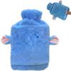 Siyecioa Borsa Acqua Calda, 2L Borsa Dell'acqua Calda Peluche con Coperchio, Carino Hot Water Bag, Sicura e Calda Comfort, Inodore, Regali di Natale e Inverno per Bambini, Anziani, Fidanzate