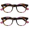 OPULIZE Ava 2 Pacco Donna Signora Marrone Tartaruga Rosa Super Vestibilità Comoda Occhiali Da Lettura Cerniere Molla RR62-4 +3,00