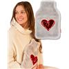 soxo Borsa Acqua Calda 1,8 Litri - Cuore Hot Water Bottle | adatto per bambino, calore confortevole dell'acqua