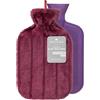 Revitale Borsa Acqua Calda di Lusso 2 Litri, Copertura Morbida, Gomma Naturale a Coste, Standard Britannico BS1970:2012, Resistente e Antigoccia (Blu Reale)