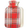 CityComfort Borsa Acqua Calda con Copertura in Pile 1.5L, Riutilizzabile Gomma Boule Acqua Calda per Alleviare Dolore e Dare Calore, Regali Adulti (Rosso e Grio Controllo)