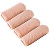 Makhry 4 Pezzi Puntali in Gel Regolabili per Dita e Copri Dita Fodera per Dita in Gel Rivestito Maniche Protezioni per Tappi a Costine in Maglia Silopad Cappucci Digitali (XL)