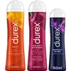 Durex - Set di 3 gel lubrificanti sessuali, 1 Cherry gel commestibile da 100 ml, 1 Hot gel da 100 ml e 1 gel Perfect gliss lubrificante anale da 50 ml