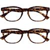 OPULIZE Marrone Tartaruga Occhiali Da Lettura Valore 2 Pacco Stile Designer Uomo Donna Uvr2Pk014 +2,00-70 Gr
