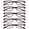 OPULIZE Fly 5 Pacco Tascabile Super Luce Occhiali Da Lettura Marrone Opaco Uomo Donna RRRRR67-2 +1,50