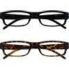 OPULIZE Occhiali Da Lettura Nero Marrone Tartaruga Leggero 2 Pacco Stile Designer Uomo Donna UVR2PK032_032BR +2,50