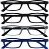 OPULIZE Nero Matt Grigio Blu Navy Lettori Valore 4 Pacco Uomo Donna Cerniere Molla Rrrr17-1173 +1,00-88 Gr