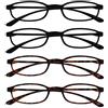 OPULIZE Fly 4 Pacco Tascabile Super Luce Occhiali Da Lettura Nero Opaco Marrone Uomo Donna RRRR67-1122 +2,50