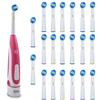 TM Electron - Ricambi per spazzolino elettrico compatibili con Oral-B 20 Recambios + Cepillo Eléctrico Rosa Rosa